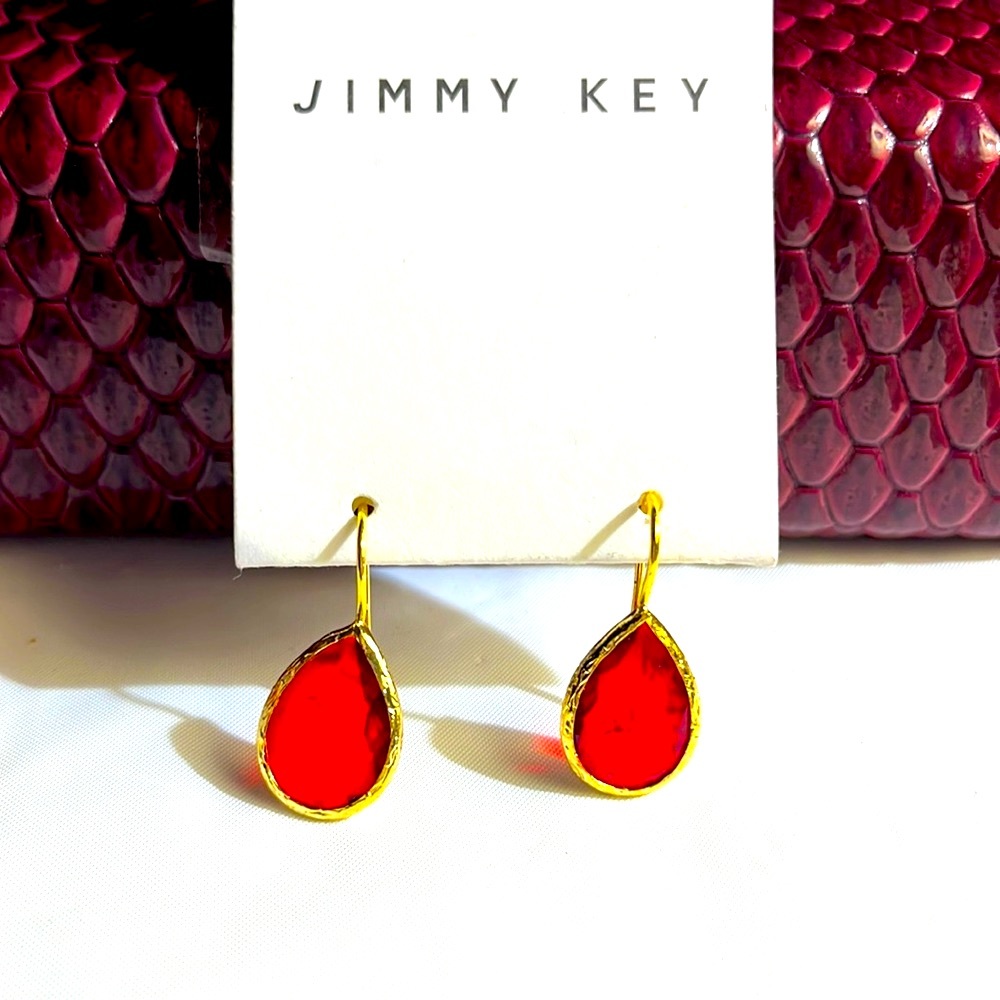 New small cute red stone Earrings